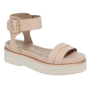 AGL Ankle Strap Leather Platform Sandals
